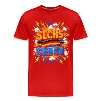 SIX SEVEN Germany Fan Comic - Men's Premium Organic T-Shirt - red - Front - Damien (186cm)