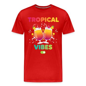 Tropical Vibes Holiday Mode - Men's Premium Organic T-Shirt - red - Front - Damien (186cm)