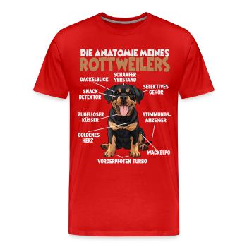 Rottweiler T pour l’entraînement et la promenade autour de Rotti - T-shirt bio Premium Homme - rouge - Devant - Damien (186cm)
