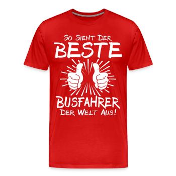 Meilleur chauffeur de bus - T-shirt bio Premium Homme - rouge - Devant - Damien (186cm)