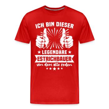 Légende du Constructeur de Tableaux - T-shirt bio Premium Homme - rouge - Devant - Damien (186cm)