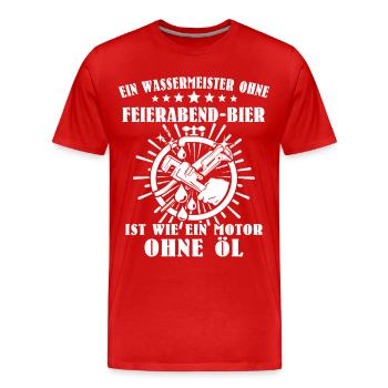 Maître Technicien en Approvisionnement en Eau - T-shirt bio Premium Homme - rouge - Devant - Damien (186cm)