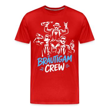 T-shirt de fête de garçon Hommes Grondement de fête de garçon - T-shirt bio Premium Homme - rouge - Devant - Damien (186cm)