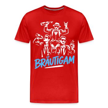 T-shirt du marié de la fête de garçon Grondement de la fête de garçon - T-shirt bio Premium Homme - rouge - Devant - Damien (186cm)
