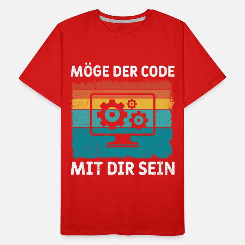 Nerd Computer MÖGE DER CODE MIT DIR SEIN LUSTIG Männer Premium Bio T-Shirt