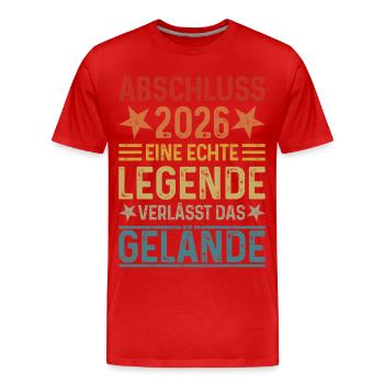 Conclusion 2026 Une légende quitte le site - T-shirt bio Premium Homme - rouge - Devant - Damien (186cm)