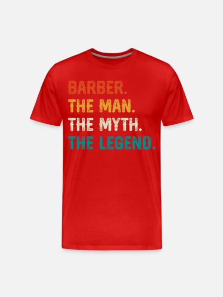 Barber Myth Legend Shirt - Männer Premium Bio T-Shirt - Rot