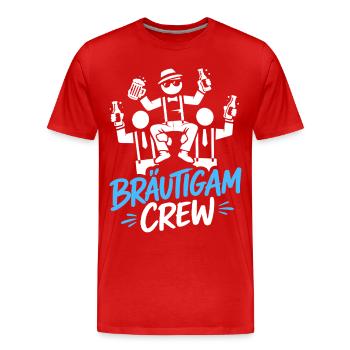 Enterrement de vie de garçon T-shirt hommes Grondement de fête de garçon - T-shirt bio Premium Homme - rouge - Devant - Damien (186cm)