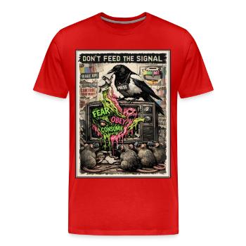 Ne nourrissez pas la critique de Signal Media - T-shirt bio Premium Homme - rouge - Devant - Damien (186cm)