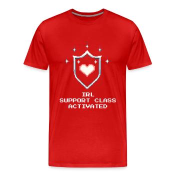 Support Class IRL | Social Work Strength - Men's Premium Organic T-Shirt - red - Front - Damien (186cm)
