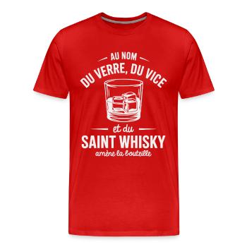 Whisky humour in the name of glass - Men's Premium Organic T-Shirt - red - Front - Damien (186cm)