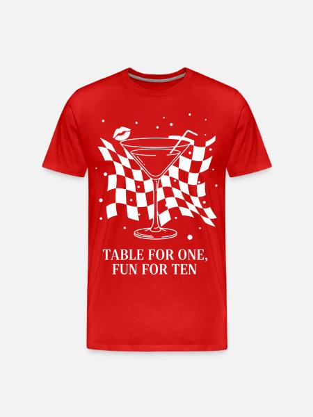 Table For One Martini Party - Men's Premium Organic T-Shirt - red