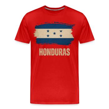Flagge von Honduras Grunge, ich liebe Honduras - Männer Premium Bio T-Shirt - Rot - Vorne - Damien (186cm)