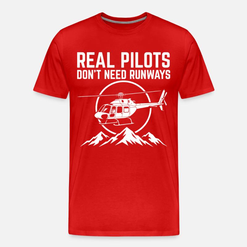 Hubschrauberpilot Helikopterpilot - Männer Premium Bio T-Shirt - Rot