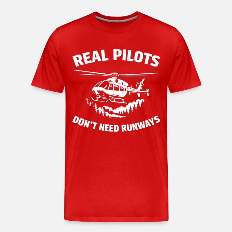 Hubschrauberpilot Helikopterpilot - Männer Premium Bio T-Shirt - Rot