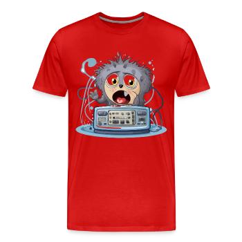 Boombox Monstre Câlin - T-shirt bio Premium Homme - rouge - Devant - Damien (186cm)