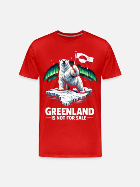 Grønland er ikke til salg Flagbjørn siger - Herre Premium T-shirt økologisk - rød
