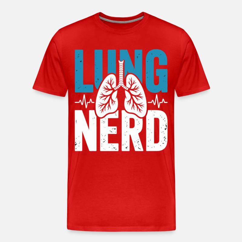Lungen Nerd Graphic - Männer Premium Bio T-Shirt - Rot