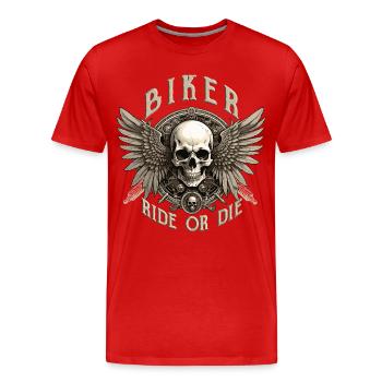biker - Men's Premium Organic T-Shirt - red - Front - Damien (186cm)