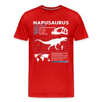 Mapusaurus Fact Sheet - Männer Premium Bio T-Shirt - Rot - Vorne - Damien (186cm)