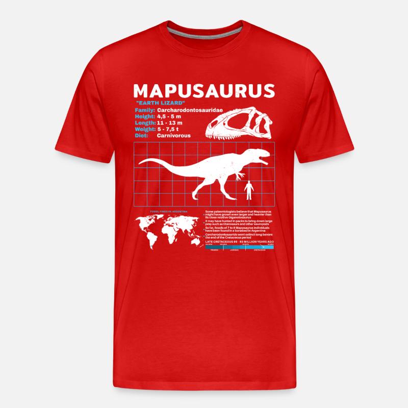 Fiche d’information sur Mapusaurus - T-shirt bio Premium Homme - rouge