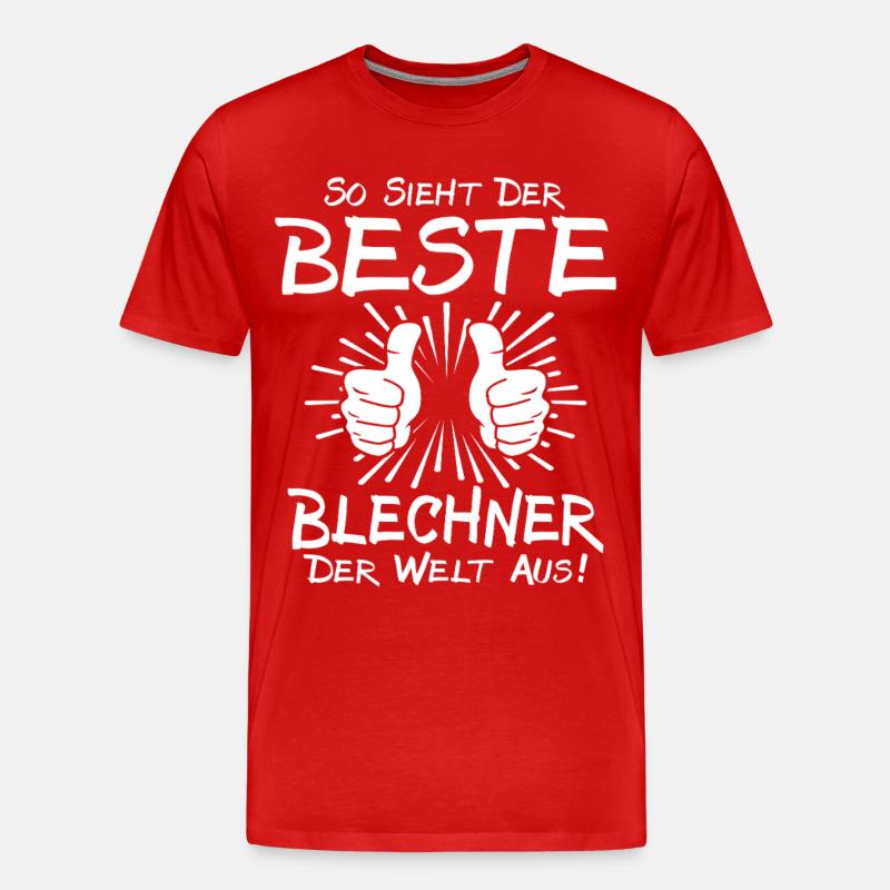 Bester Blechner - Männer Premium Bio T-Shirt - Rot