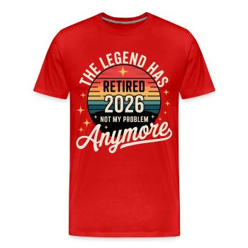 Perfect Retirement Gift 2026, Ideal for men women - Men's Premium Organic T-Shirt - red - Front - Damien (186cm)