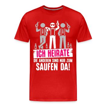 T-shirt du marié Enterrement de vie de garçon Garçons Enterrement de vie de garçon - T-shirt bio Premium Homme - rouge - Devant - Damien (186cm)