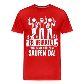 Enterrement de vie de garçon T-shirt Homme Homme Che-shirt de célibataire - T-shirt bio Premium Homme - rouge - Devant - Damien (186cm)
