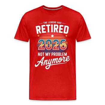 Retired 2026 Funny Retirement Graphic Women Men - T-shirt bio Premium Homme - rouge - Devant - Damien (186cm)