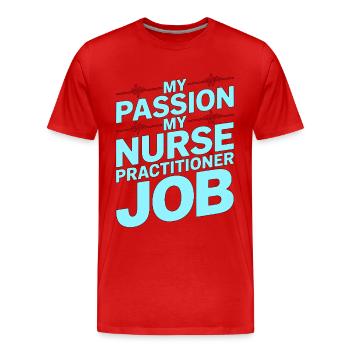 Infirmière praticienne Ma passion Ma Infirmerie Avancée - T-shirt bio Premium Homme - rouge - Devant - Damien (186cm)