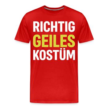 Costume Really – T-shirt de Carnaval pour hommes - T-shirt bio Premium Homme - rouge - Devant - Damien (186cm)