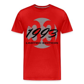 33. Geburtstag 1993 Geschenk für Männer und Frauen - Männer Premium Bio T-Shirt - Rot - Vorne - Damien (186cm)