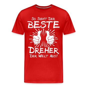 Bester Dreher - Männer Premium Bio T-Shirt - Rot - Vorne - Damien (186cm)