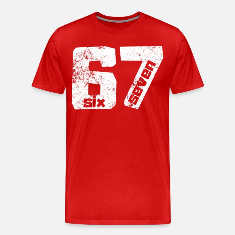 67 Six Seven - Männer Premium Bio T-Shirt - Rot