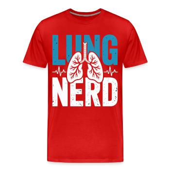 Lung Nerd Lung Lover Shirt - Men's Premium Organic T-Shirt - red - Front - Damien (186cm)
