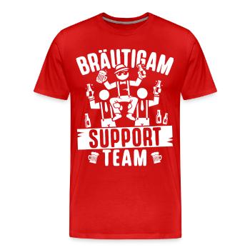 T-shirt de fête de garçon Hommes Grondement de fête de garçon - T-shirt bio Premium Homme - rouge - Devant - Damien (186cm)