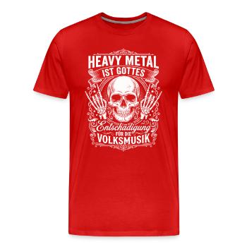 Heavy Metal God’s Compensation Design de la musique folk - T-shirt bio Premium Homme - rouge - Devant - Damien (186cm)