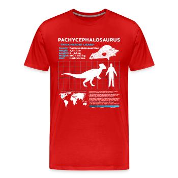Fiche d’information sur les Pachycéphalosaures - T-shirt bio Premium Homme - rouge - Devant - Damien (186cm)