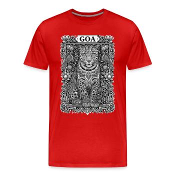 Mandala du léopard de Goa - T-shirt bio Premium Homme - rouge - Devant - Damien (186cm)
