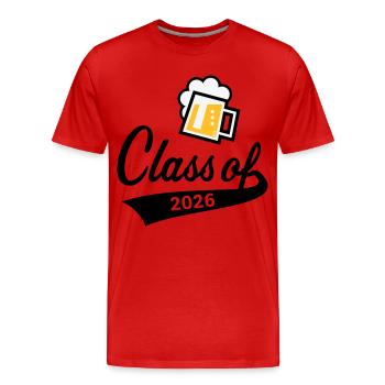 Promotion 2026 (Promotion diplômée / Bière / 3C POS) - T-shirt bio Premium Homme - rouge - Devant - Damien (186cm)