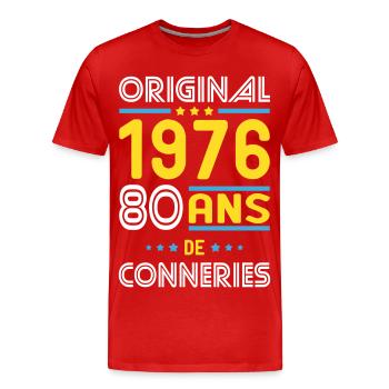 Original – 1976 – 50 years of - Men's Premium Organic T-Shirt - red - Front - Damien (186cm)