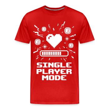 Cœur de joueur en mode solo - T-shirt bio Premium Homme - rouge - Devant - Damien (186cm)
