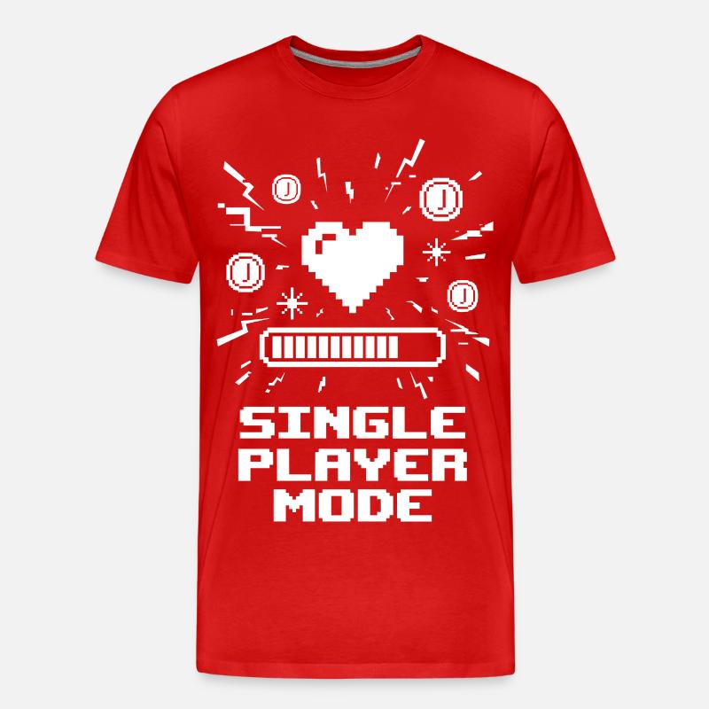 Single Player Mode Gamer Herz - Männer Premium Bio T-Shirt - Rot