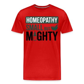 Homéopathie Petit mais puissant professionnel - T-shirt bio Premium Homme - rouge - Devant - Damien (186cm)