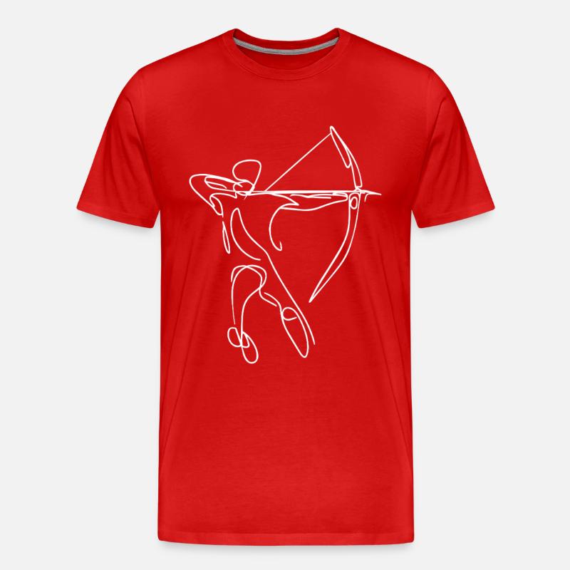Bogenschütze Zeichnung - Männer Premium Bio T-Shirt - Rot