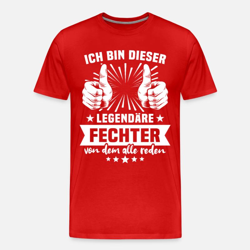 Fechter Legende - Männer Premium Bio T-Shirt - Rot
