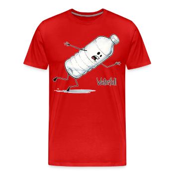 Waterfall – Falling Water Bottle Cartoon - Men's Premium Organic T-Shirt - red - Front - Damien (186cm)