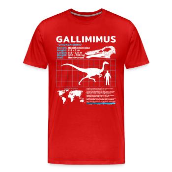Gallimimus Fact Sheet - Männer Premium Bio T-Shirt - Rot - Vorne - Damien (186cm)