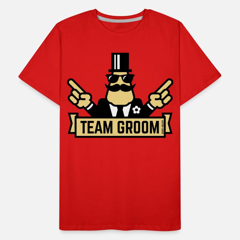 Team Groom (Pointing Stag Night Bachelor Party 3C) Men's Premium Organic T-Shirt